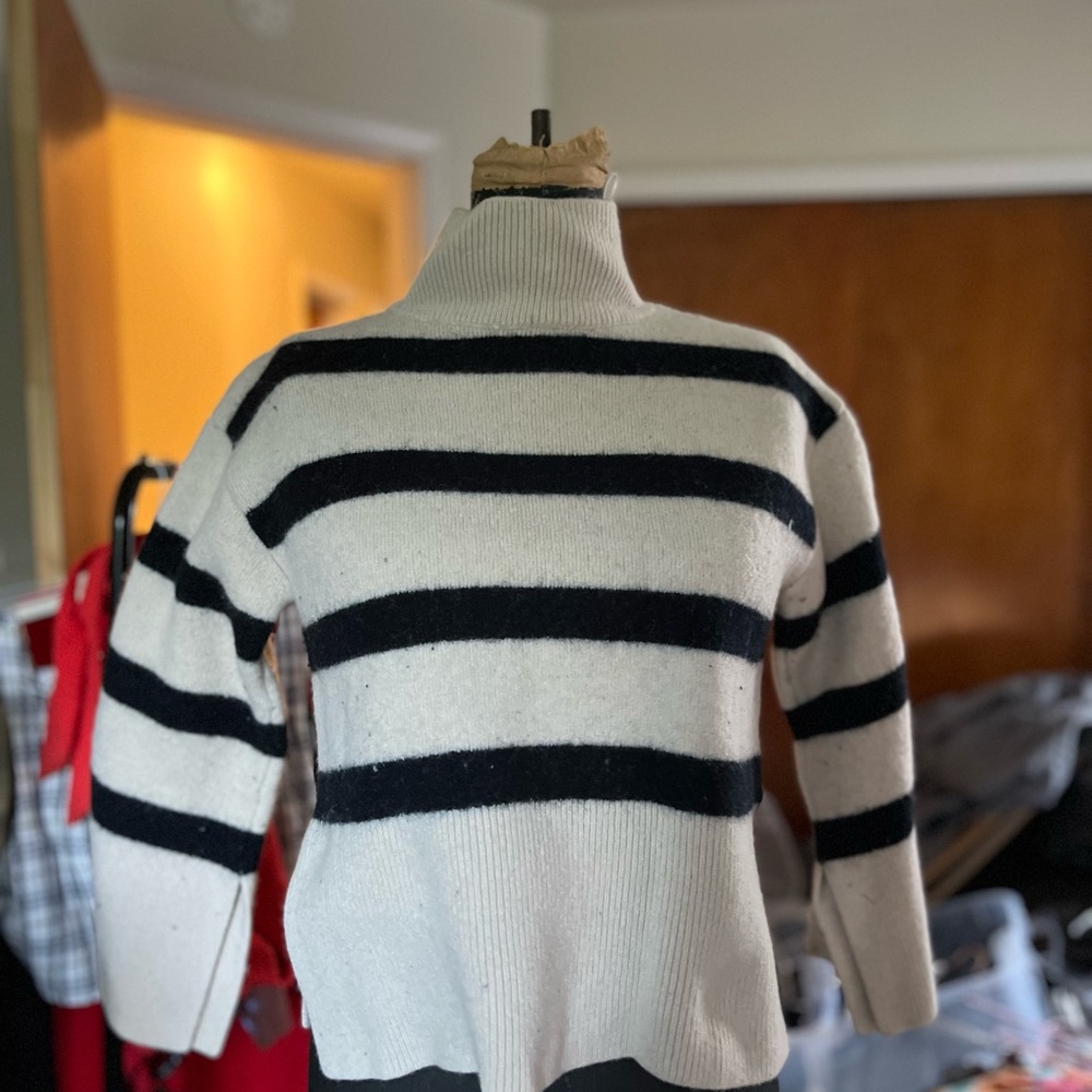 H&M Black and White Cowl Neck Sweater